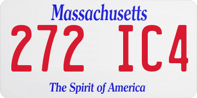 MA license plate 272IC4