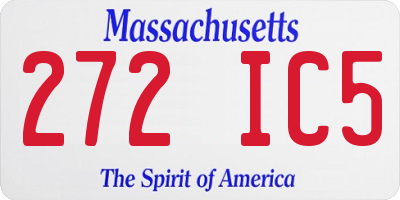MA license plate 272IC5