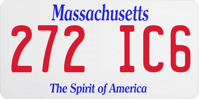 MA license plate 272IC6