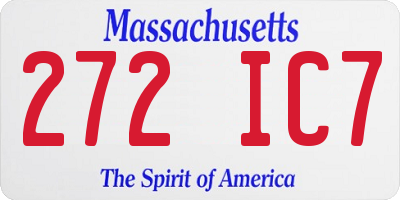 MA license plate 272IC7