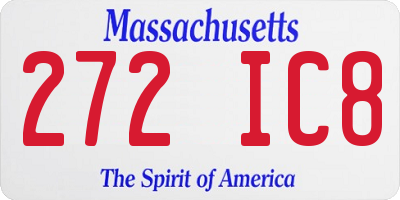 MA license plate 272IC8
