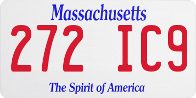 MA license plate 272IC9