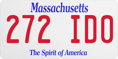 MA license plate 272ID0