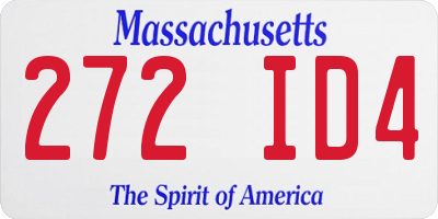 MA license plate 272ID4