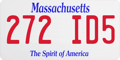 MA license plate 272ID5