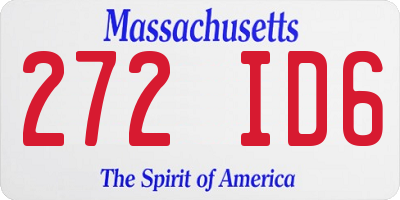 MA license plate 272ID6
