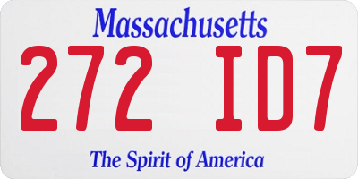 MA license plate 272ID7