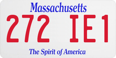 MA license plate 272IE1