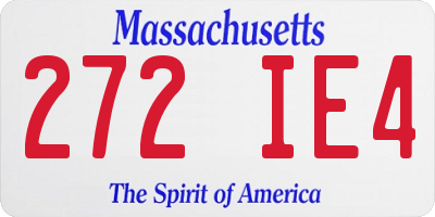 MA license plate 272IE4