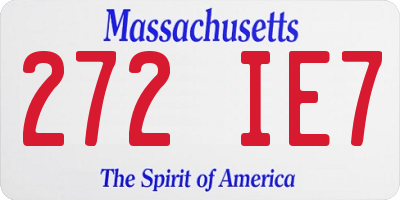 MA license plate 272IE7