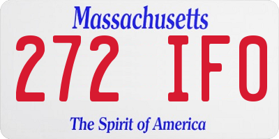 MA license plate 272IF0