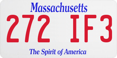 MA license plate 272IF3