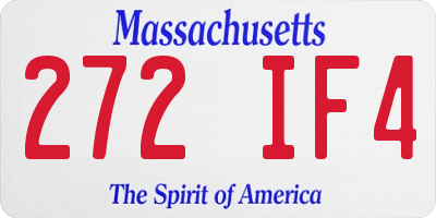 MA license plate 272IF4