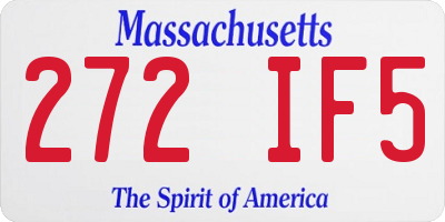 MA license plate 272IF5
