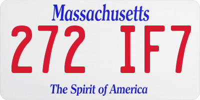MA license plate 272IF7