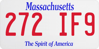 MA license plate 272IF9