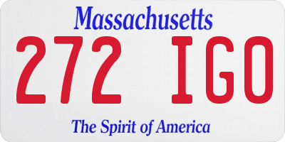 MA license plate 272IG0