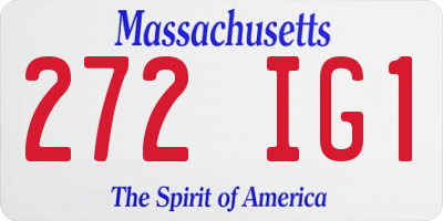 MA license plate 272IG1
