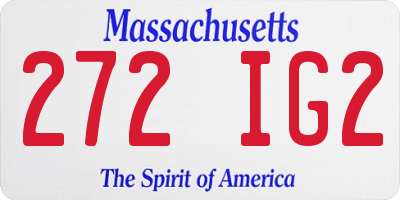 MA license plate 272IG2