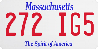 MA license plate 272IG5