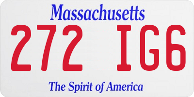 MA license plate 272IG6