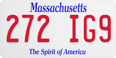 MA license plate 272IG9