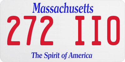 MA license plate 272II0