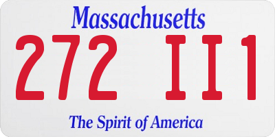 MA license plate 272II1