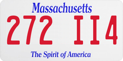 MA license plate 272II4