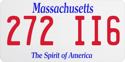 MA license plate 272II6