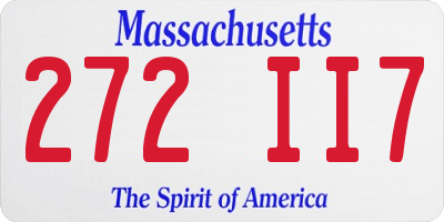 MA license plate 272II7