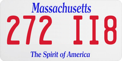 MA license plate 272II8