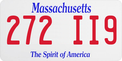 MA license plate 272II9