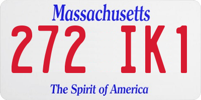 MA license plate 272IK1