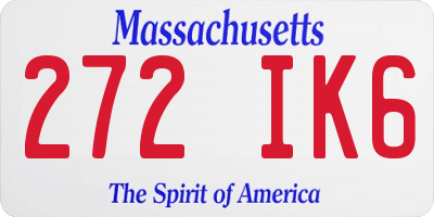 MA license plate 272IK6