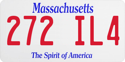MA license plate 272IL4