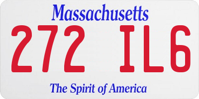 MA license plate 272IL6