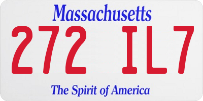 MA license plate 272IL7