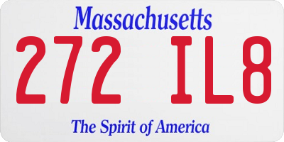 MA license plate 272IL8