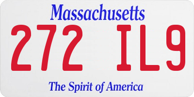 MA license plate 272IL9