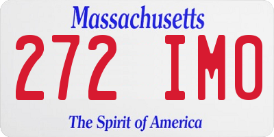 MA license plate 272IM0