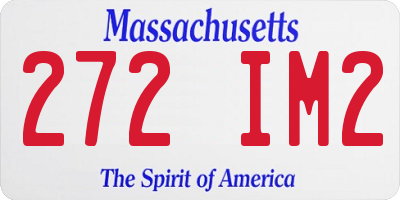 MA license plate 272IM2
