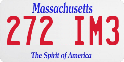 MA license plate 272IM3