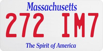 MA license plate 272IM7
