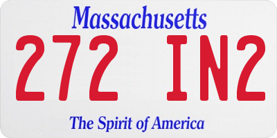 MA license plate 272IN2