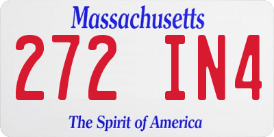 MA license plate 272IN4