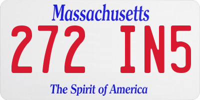 MA license plate 272IN5