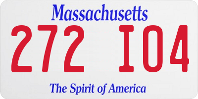 MA license plate 272IO4
