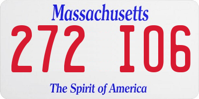 MA license plate 272IO6