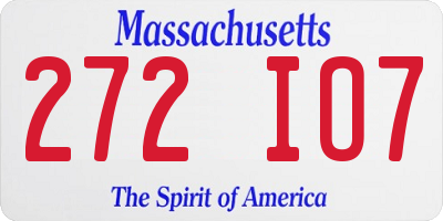 MA license plate 272IO7